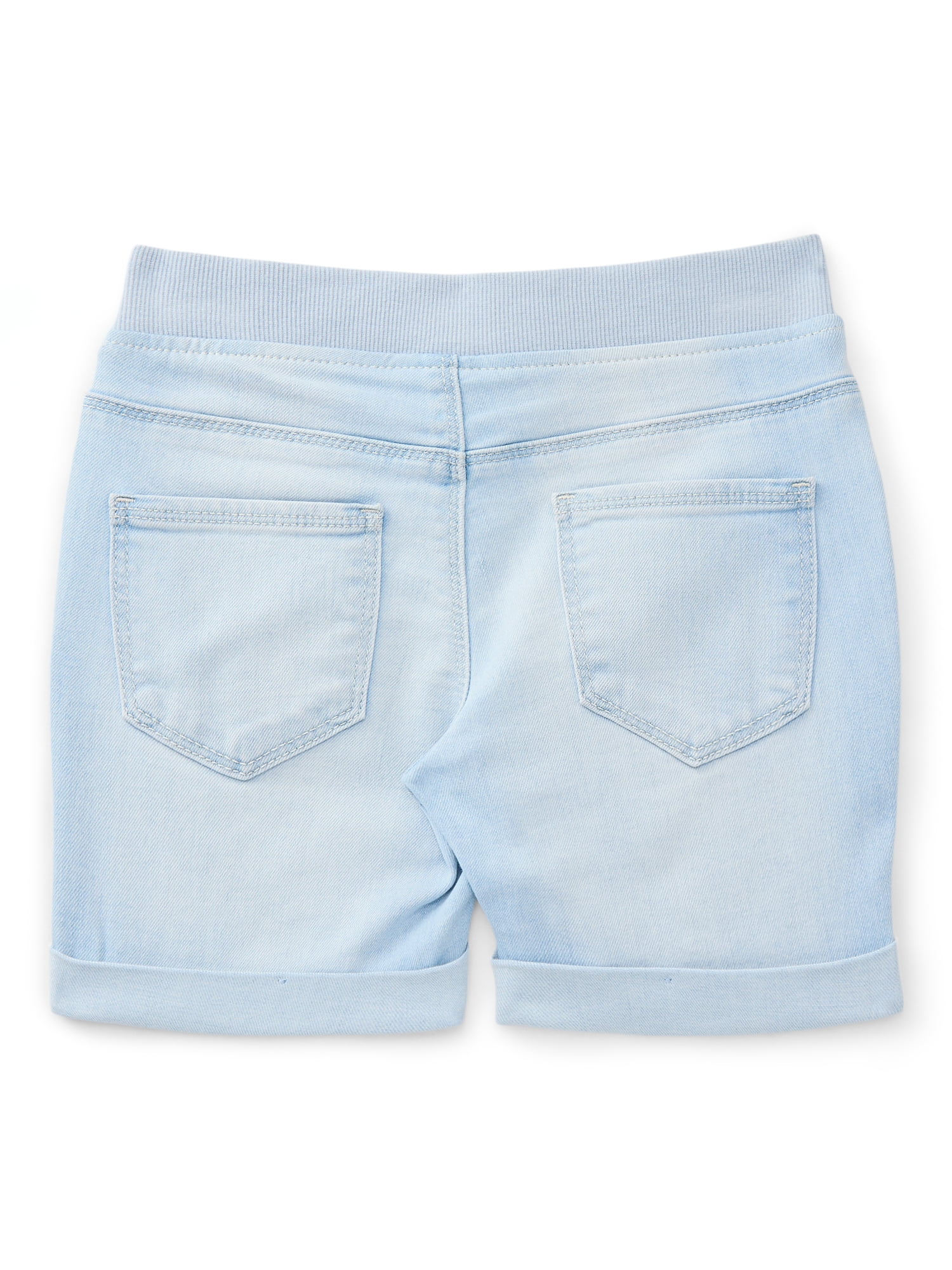 Wonder Nation Girls Knit Waistband Denim Shorts, Sizes 4-18 & Plus