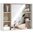 thumbnail image 1 of HOMCOM Armoire de Rangement de Salle de Bain Murale avec Porte Miroir, Étagère, 1 of 10