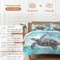 thumbnail image 6 of 3 Piece Sea Turtle Duvet Cover Set Twin Size,Microfiber Comforter/Quilt Cover with Corner Ties and 2 Pillowcases,Blue Coastal Nautical Summer Beach Vintage All Season Soft Bedding with Zipper Closure, 6 of 8