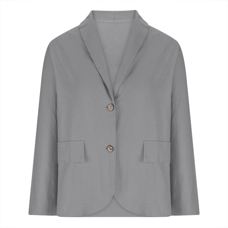 Meichang Cotton Linen Blazers for Women Dressy Casual Long Sleeve