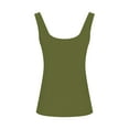thumbnail image 5 of Bovemsi Plus Size Going Out Tops for Women Ribbed Tank Tops Sleeveless Slim Shirts Solid Color Undershirt, Green Women's Summer Tank Tops, XL, 5 of 6