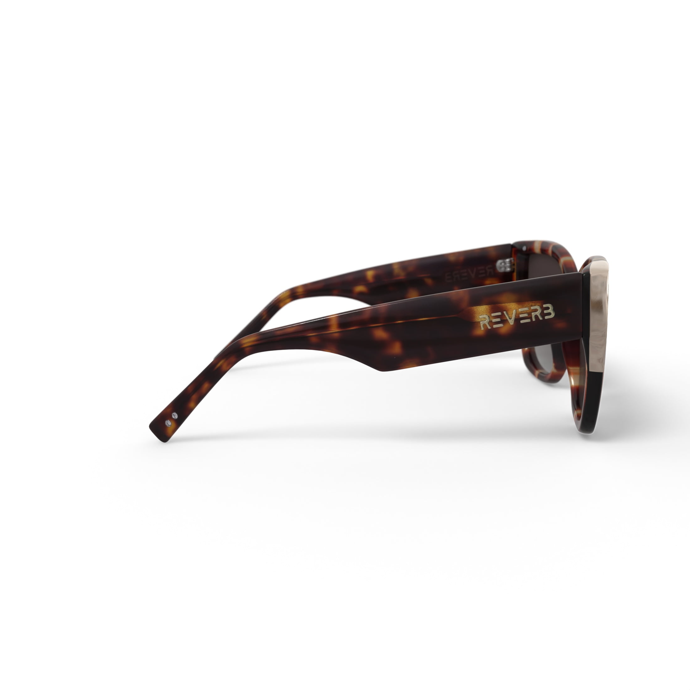 Reverb Women's Overstated Angular Square Prescription Fashion Sunglasses, RVLOS2002, Tortoise, 55-19-145, with Case