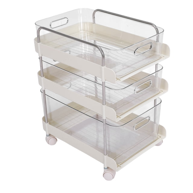 Chariot Utilitaire Roulant, Grande Capacité Chariot de Rangement pour Cosmétiques et Collations avec Roues Unité de Rangement Multifonctionnelle Amovible pour Maison Bureau