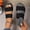 Black, variant on Womens White Woven Strap Slide Sandals – Flat Open Toe Cloth Beach Shoes, Breathable Casual Slip-Ons,Size 6