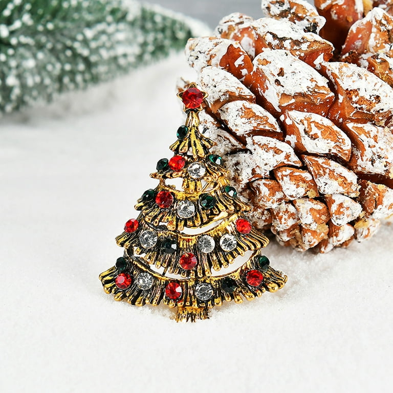  Christmas Pins Crystal Christmas Brooches for Women