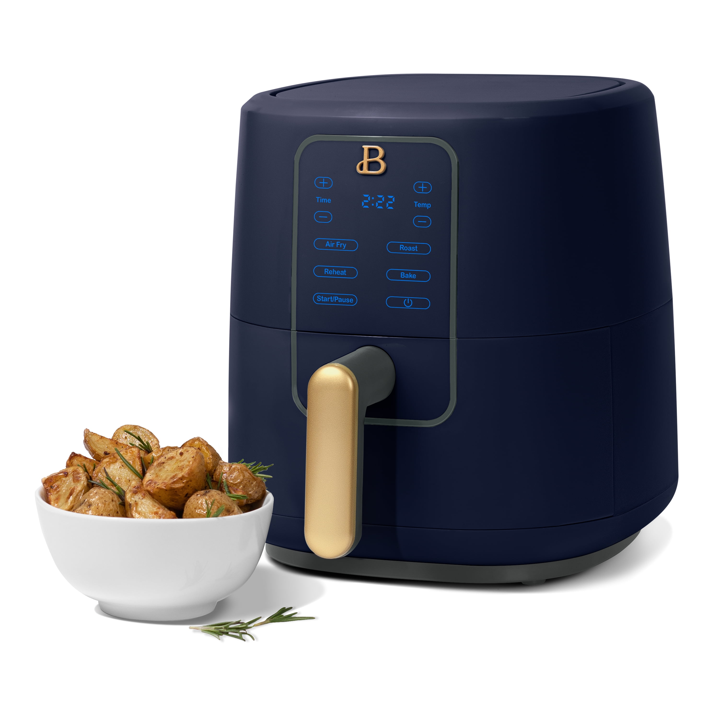 Beautiful 3 Qt Air Fryer with TurboCrisp Technology, Starry Night by Drew Barrymore, Blue