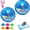 Circle*2pcs, variant on Pet Water Sensory Mat for Cats, Anti-Scratch Leak Proof Water Sensory Play Mat with Floating Fish, Thickened Cat Water Bed Toy for Exercise & Hunting, Tummy Time for Kittens and Dogs