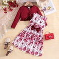 thumbnail image 5 of CUZIBR Kids Seasonal Dress Girls With Solid Color Jacket Floral Pattern Sleeveless Long Sleeve Dress Outfit Sets Fall Clothes Sets,,4-5 Years, 5 of 9