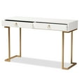 thumbnail image 3 of Baxton Studio Beagan Modern and Contemporary White Finished Wood and Gold Metal 2-Drawer Console Table, 3 of 10