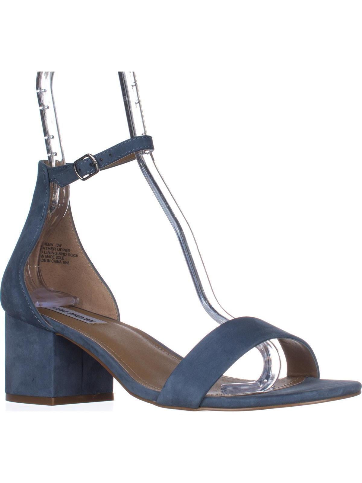 Womens Steve Madden Irenee Heeled Ankle Strap Sandals Light Blue