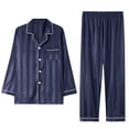thumbnail image 4 of Conjunto de pijama de dos piezas para niños, con camiseta y pantalón de color liso de manga corta y Navidad., 4 of 6
