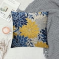 thumbnail image 2 of COMIO  Navy Blue Yellow Pillow Covers Modern Geometry Dahlia Floral Print Decorative Throw Pillow Covers Outdoor Farmhouse Cushion Case for Home Couch Sofa Bed Decoration, 2 of 5