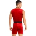 thumbnail image 4 of vastwit Men Christmas Santa Claus Fancy Dress Party Outfit Velvet T Shirt and Shorts A Red 3XL, 4 of 7