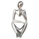 thumbnail image 2 of Escultura de , manualidades, estatuilla de escritorio, estantería de oficina en hogar, estatuas decorativas, decoración, regalos de Plata izquierda Soledad Estatua de resina abstracta, 2 of 8