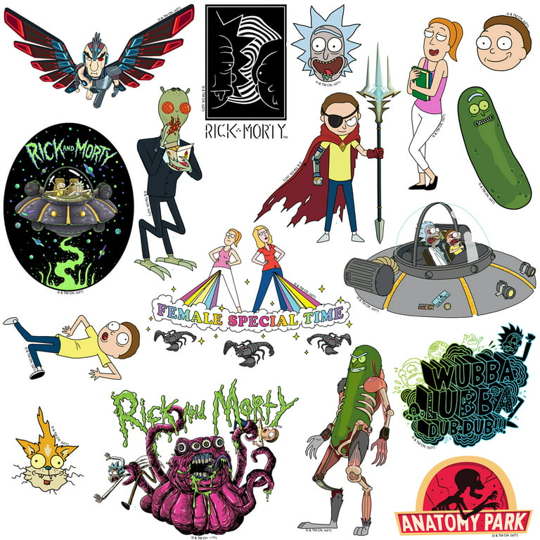 Rick and Morty Sticker Pack Die Cut Vinyl Large Deluxe Stickers Variety Pack - Laptop, Water Bottle, Scrapbooking, Tablet, Skateboard, Indoor/Outdoor
