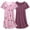 Cat + Purple, variant on Ekouaer 2 Pack Nightgowns for Women Flare Short Sleeve Sleepshirt V Neck Sleepwear Pajama Dress