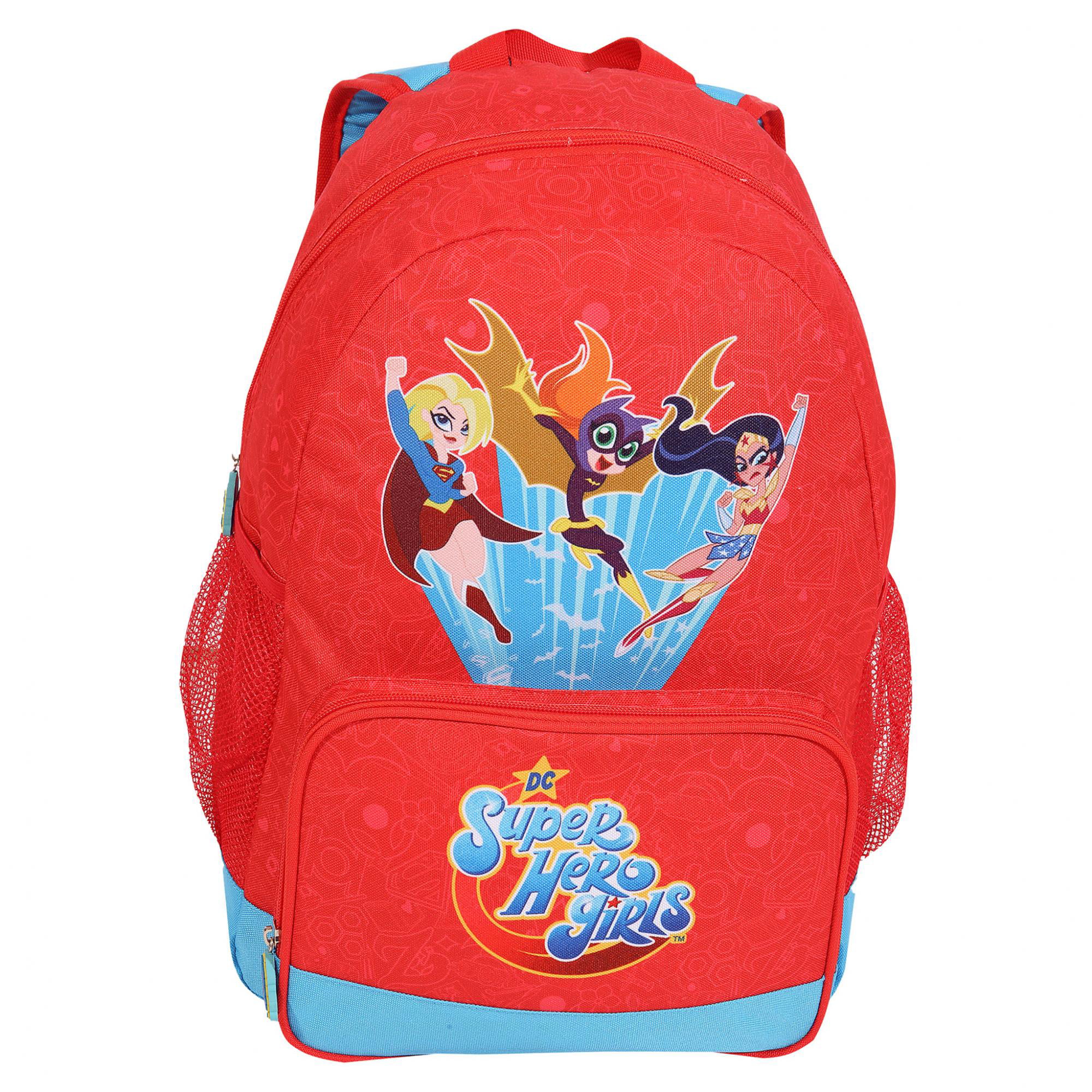 Deluxe 11 Inch Superhero Mini Backpack Featuring Supergirl and Batgirl Logos Super Hero Girls Toddler Preschool Backpack 