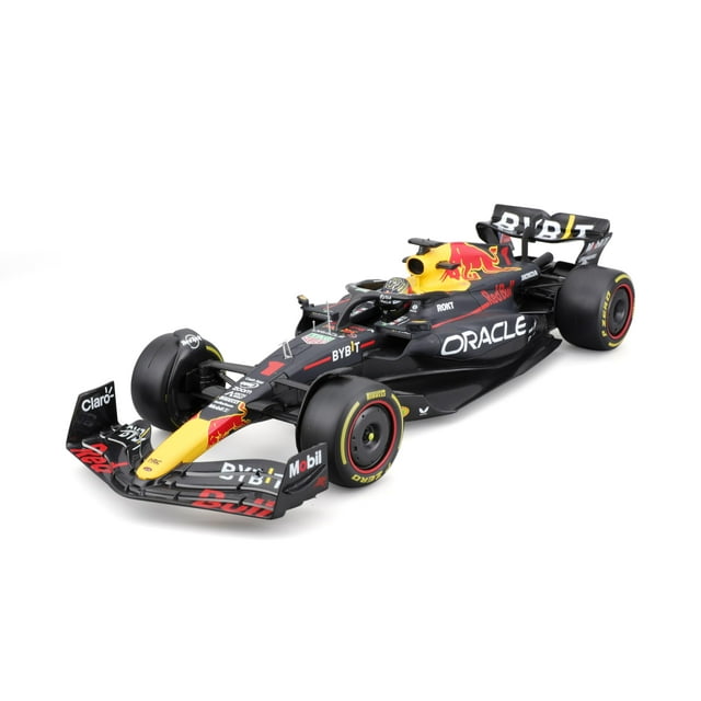 Bburago 1:18 Race Oracle Red Bull Racing RB19 (2023) avec Casque de Pilote Verstappen #1