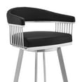 thumbnail image 4 of Chelsea 25" Swivel Counter Stool with Brushed Stainless Steel and Black Faux Leather, 4 of 6