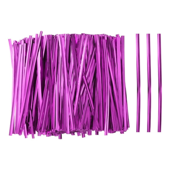 Uxcell 800Pcs Bag Twist Ties 4" Reusable Plastic Twist Ties Wire Cable Ties for Party Bread, Pink