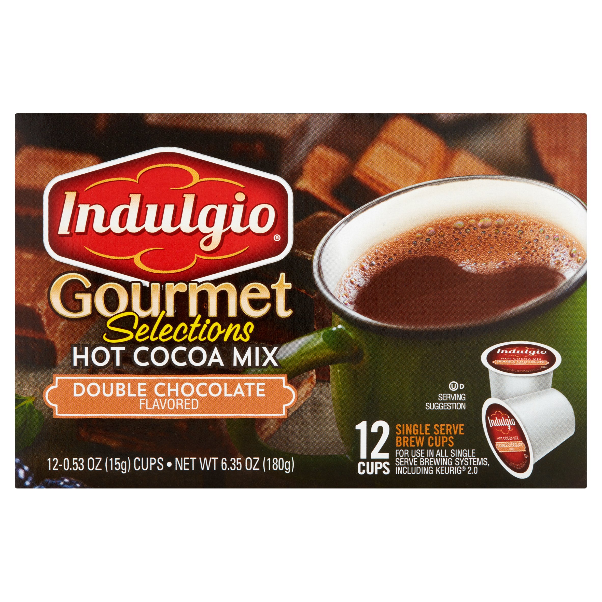 Indulgio Gourmet Selections Double Chocolate Hot Cocoa Mix KCups, 0.53