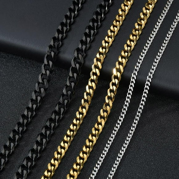 Cuban Link Chain Necklace For Men Woman Basic Punk Waterproof Stainless Steel Necklace Male Choker Colar Wholesale SIHAO