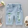 thumbnail image 2 of QUDDERR 1-6Y Toddler Boys Denim Jeans Shorts Elastic Leg Denim Summer Casual Middle Pants, 2 of 8