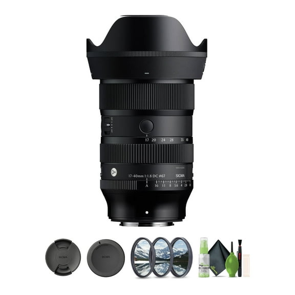 Sigma 17-40mm f/1.8 DC Art Lens FUJIFILM X (214975) Bundle. The Ideal Lens for Professional Portraits, Weddings Indoor/Outdoor Adventure, Wildlife, Travel, Sarfari, Vacation, Photo use   Accessories