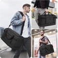 thumbnail image 6 of Travel Duffle Bag for Men, 45L Carry  Luggage 22x14x9 Airline Approved,  Canvas Overnight Duffel Bag with Removable Dividers, Weekender Gym bag with Shoe Pocket (Washed Black), 6 of 6