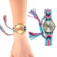 thumbnail image 1 of Reloj Dama Artesanal Pulsera De Tela Tejida A Mano Ajustable Menta Azul Rosa Cracken Esports Reloj de Dama, 1 of 3