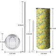 thumbnail image 5 of 20oz Yellow Lemon Fruit Slices LightGreen Pattern Skinny Tumblers Stainless Steel Tumbler with Lid and Straw,Vacuum Insulated Double Wall Travel Tumbler Cups with Cleaning Brush for Coffee,Tea, 5 of 6