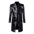 thumbnail image 2 of oqasdz Mens Suit Jacket Prom Party Suit Fashion Sequin Slim Fit Long Sleeve Youth Lapel Performance Suit Coat Top,Size 5X, 2 of 5