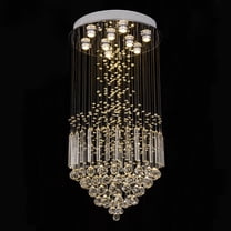 Luxury Crystal Raindrop Ceiling Light LED Chandelier Pendant Hanging Lamp Indoor