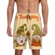 thumbnail image 1 of Balery Gnomes Happy Thanksgiving Pantalones cortos de pijama de punto de algodón para hombre con cinturilla y bolsillos-Small, 1 of 6