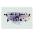 thumbnail image 1 of Music Cutting Board, Inspirational Words About Music Hand Written Calligraphy Color Splashes Art, Decorative Tempered Glass Cutting and Serving Board, Large Size, Violet Coral Black, by Ambesonne, 1 of 1