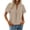 Khaki, variant on RYRJJ Womens Dressy Casual Tops Summer Trendy Flutter Short Sleeve Boho Flowy Shirts Frill Lace V Neck Blouses