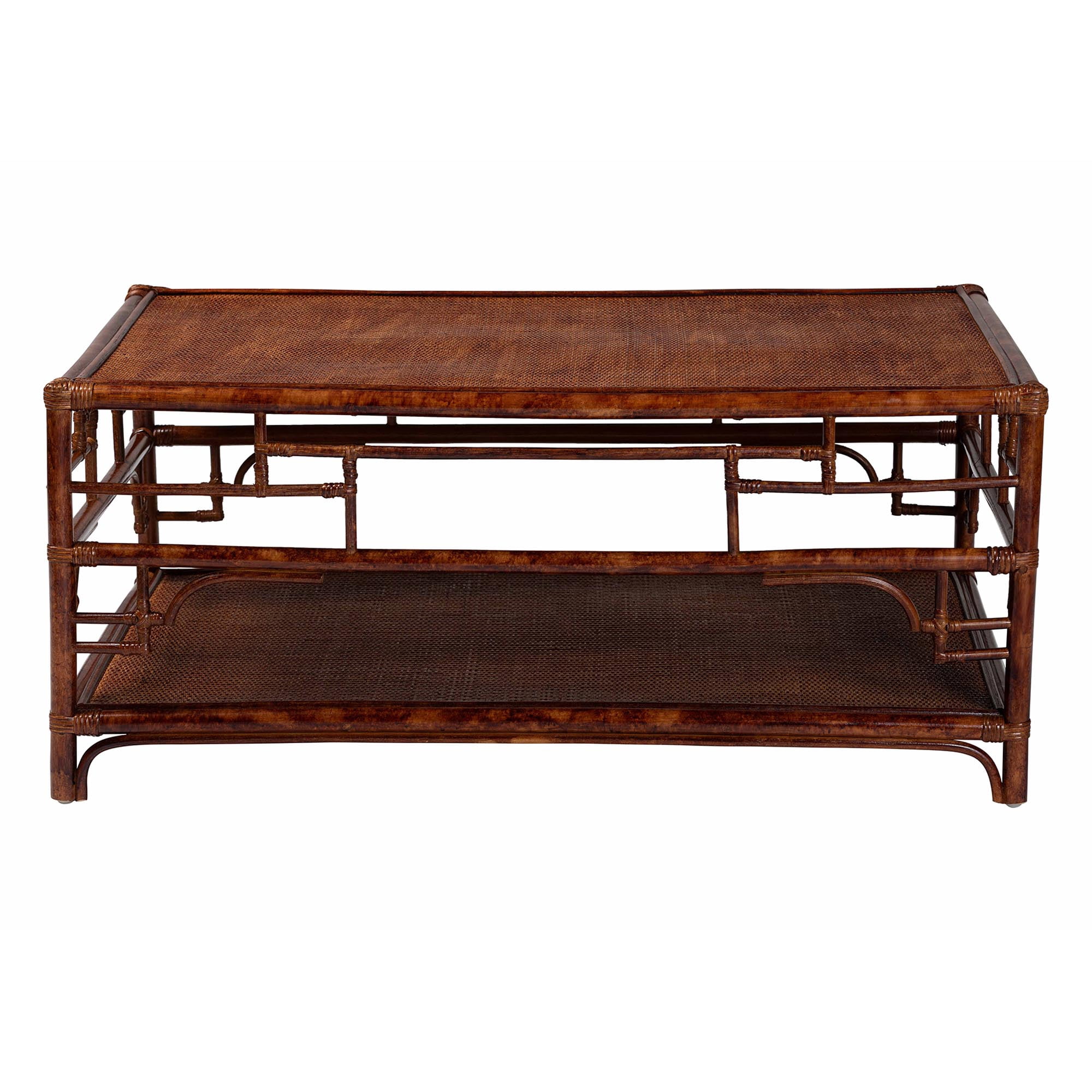 bali & pari Sebalio Boho Coffee Table, 42"W, Marbled Tortoise Brown