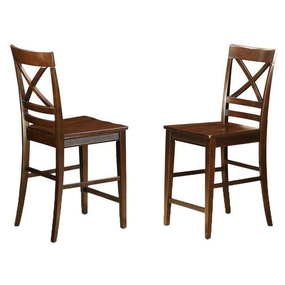 Quincy X-Back Counter Height Dining Chair with Wooden Seat - Set of 2