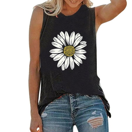 

KI-8jcuD Blouse Summer Tops T-Shirts Graphic Women Tank O-Neck Print Sleeveless Women s Blouse Tops for Women Pajama Shirt Women Cotton Handkerchief Women Camisole 3 Tall Women Active Crop Half Top