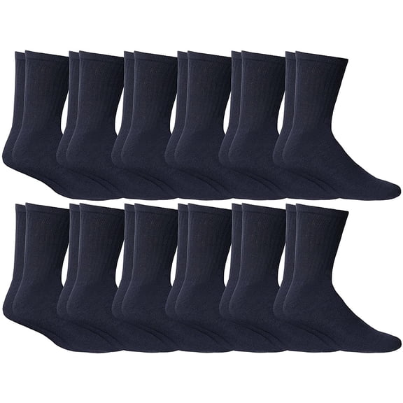 Yacht & Smith Mens Wholesale Bulk Cotton Socks, Athletic Sport Socks Shoe Size 10-13 (12 Pairs Navy)