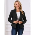 thumbnail image 4 of DARING DIVA Faux Suede Long Sleeve Open Front Cropped Coat L Black, 4 of 8
