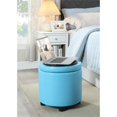 thumbnail image 3 of Convenience Concepts Designs4Comfort Round Storage Ottoman in Sea Foam, 3 of 9