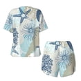 thumbnail image 5 of Picia Algae Corals and Seashells Pajamas Sets for Women Soft Short-Sleeved Pjs with Lounge Shorts Two Piece Sleepwear-3X-Large, 5 of 9