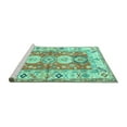 thumbnail image 2 of Ahgly Company Machine Washable Indoor Rectangle Geometric Turquoise Blue Traditional Area Rugs, 2' x 4', 2 of 4