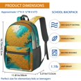 thumbnail image 3 of Blue and Gold Marble Pattern 17" Waterproof Oxford School Backpacks for Teens, S-Shape Padded Straps, for School, Travel, Hiking, Camping, 3 of 5