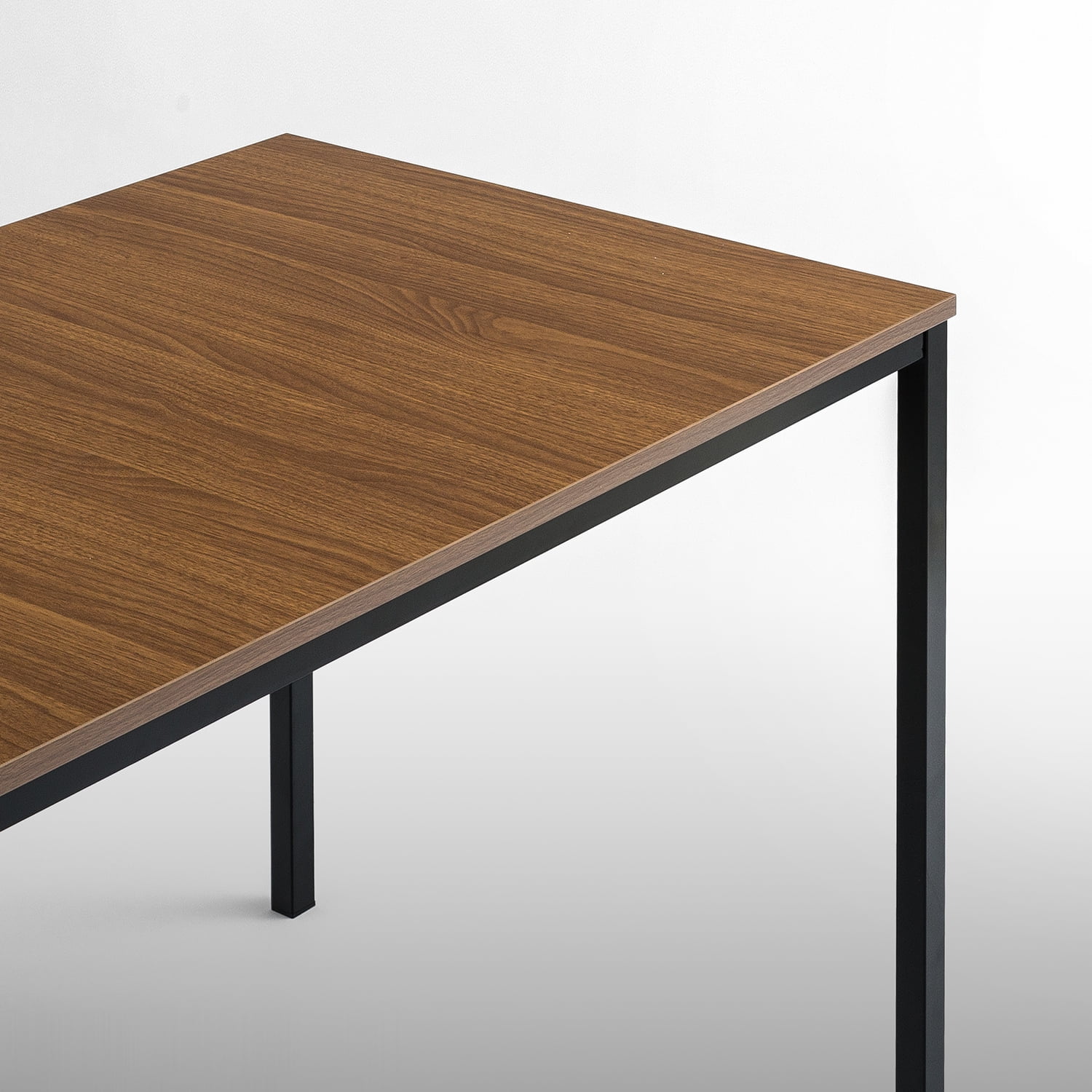 Zinus Louis 48” Brown Metal Frame Indoor Dining Table with Benches