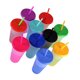 thumbnail image 5 of 20 vasos con pajita que cambian de color, innovadores y profesionales, de plástico PP de grado alimenticio, reutilizables, con tapas y pajitas, 710 ml, 5 of 14