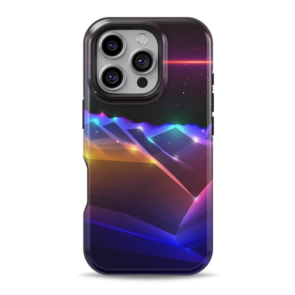 DesignSkinz Scratch-Resistant Hard Slim Case Compatible with iPhone 16 (Compatible with MagSafe) - Fantastic Neon Alien Terrain