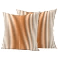 thumbnail image 6 of Orange Striped Outdoor Pillow Covers 26x26 Inch Throw Pillow Covers Set of 2 Waterproof Decorative Pillow Cases Farmhouse Beige Stripes Vintage Rustic Cushion Covers for Patio Furniture Garden Couch, 6 of 8