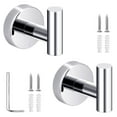 thumbnail image 2 of Almacenamiento De Baño, Paquete De 2 Ganchos Para Toallas De Pared, Gancho Para Abrigo, Acero Inoxidable 304, Resistente Para Gabinete, Puerta, Armario, Gancho Para Toalla, Baño, Dormitorio, Cocina, H Muyoka Hogar, 2 of 6